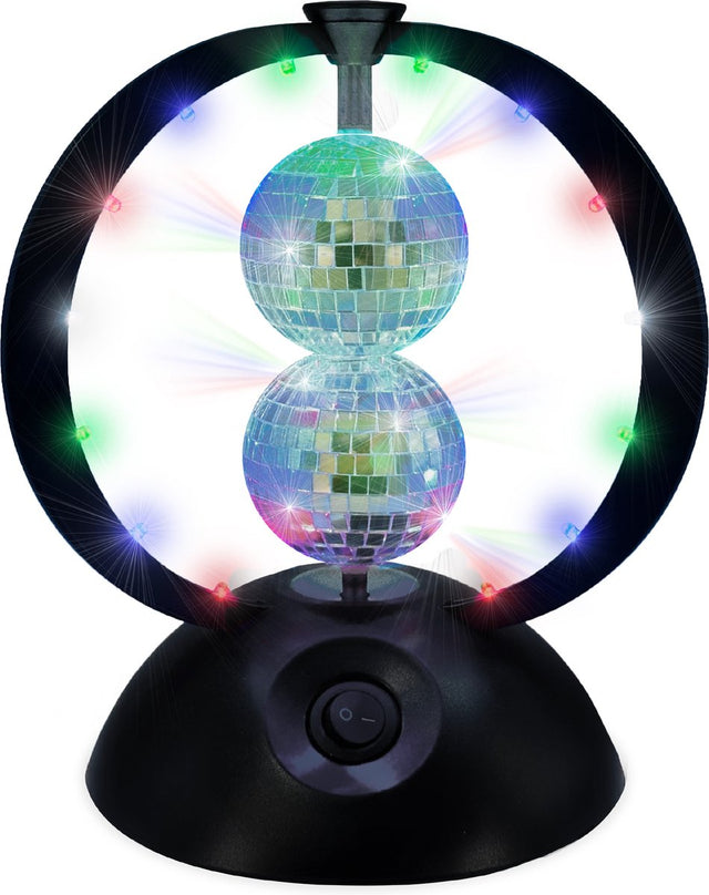 Partyfunlights roterende spiegel discobal zwart - ledlicht - feestverlichting - discolamp - voor kinderen