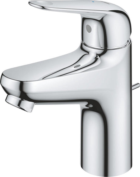Grohe Quickfix Swift Einhebelmischer mit Zugstangen-Ablaufgarnitur – S-Größe – energie- und wassersparend – Chrom