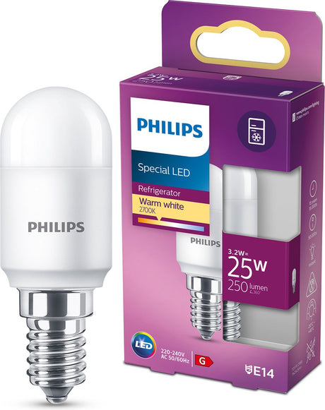 Philips led t25 mat koelkastlampje - 25 w - e14 - warmwit licht