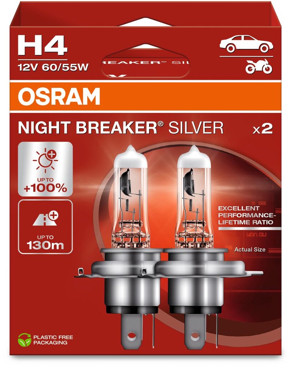 Sram o Night Breaker – H4-Scheinwerfer – 100 % helle Beleuchtung – 130 m Reichweite