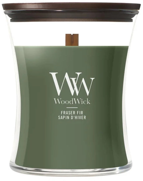 Mittlere Sanduhr-Duftkerze von Woodwick – Frasier-Tanne – 60 Brennstunden