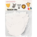 Creativ Company Dschungel-Tiermasken, H: 22,5-25 cm, B: 20,5-22,5 cm, 230 g, weiß, 16 Stück 1 Box