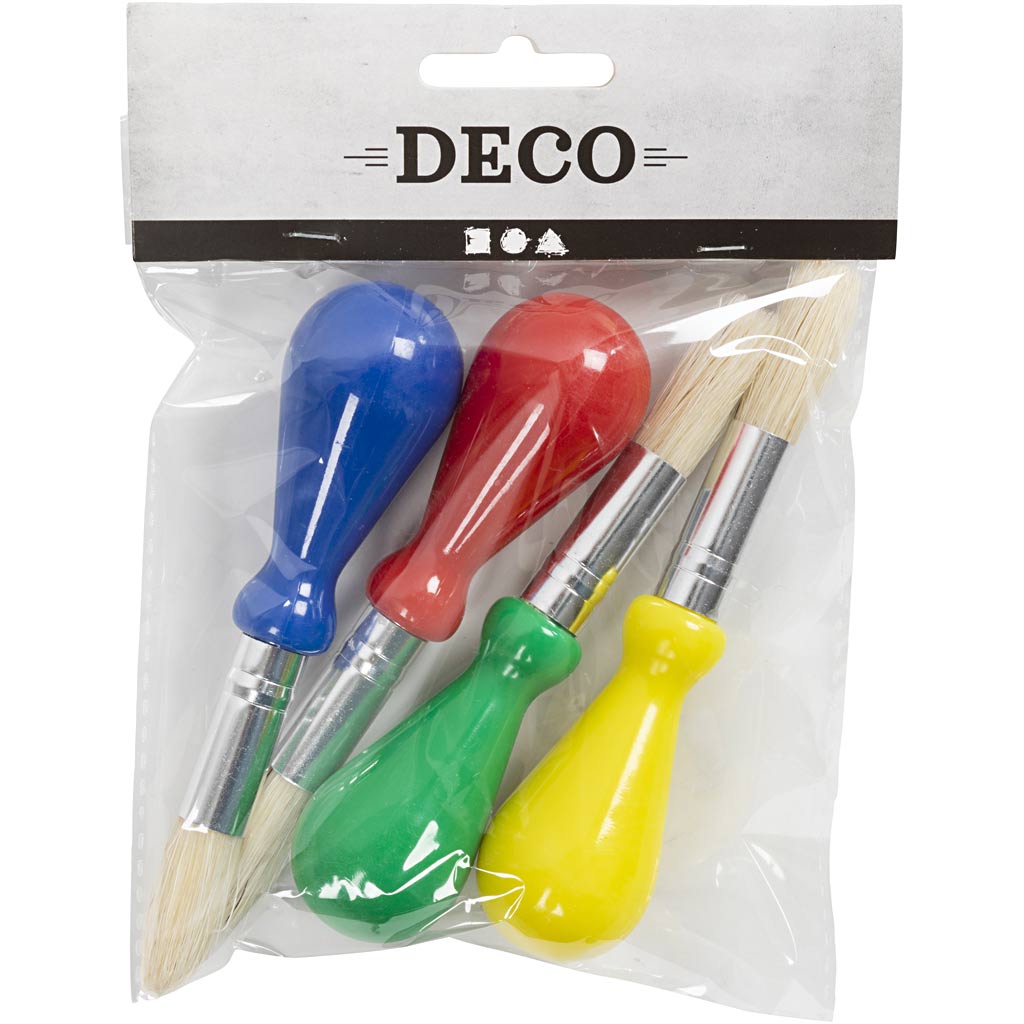 Kreativunternehmen https: www.cchobby.nl Kinderpinsel-l-11-5-cm-d-13-mm-b-11-mm-round-4-piece-1-box