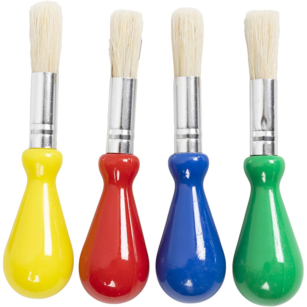Kreativunternehmen https: www.cchobby.nl Kinderpinsel-l-11-5-cm-d-13-mm-b-11-mm-round-4-piece-1-box