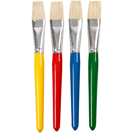 Creativ Company Pinsel für Kinder, L: 19 cm, B: 20 mm, flach, 4 Stück 1 Box