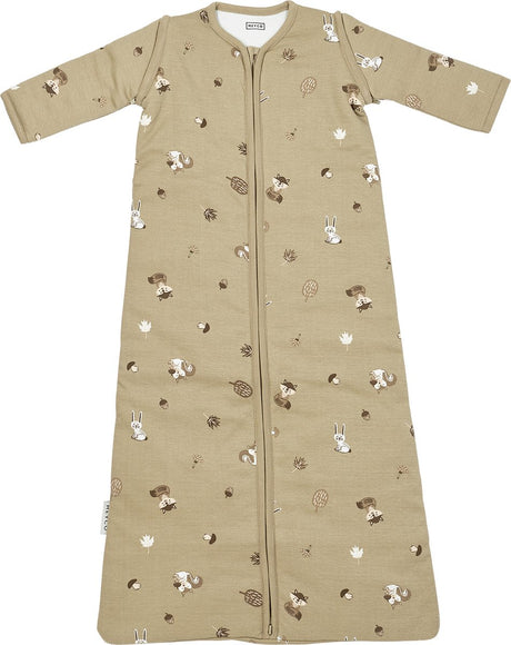 Meyco Baby-Schlafsack mit Waldtieren und abzippbaren Ärmeln – Sand – 70 cm – 2,5 Tog