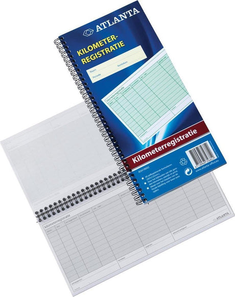 Djois Atlanta Kilometerbuch – 297 x 140 mm – Doppelspirale – 40 Blatt