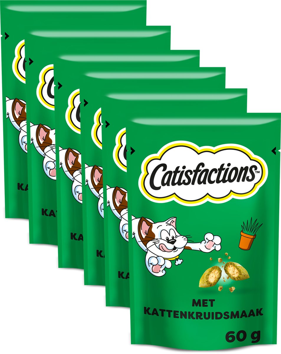 Catisfactions Katzensnacks – Katzenminze-Snacks – Katzenminze – 6 x 60 g