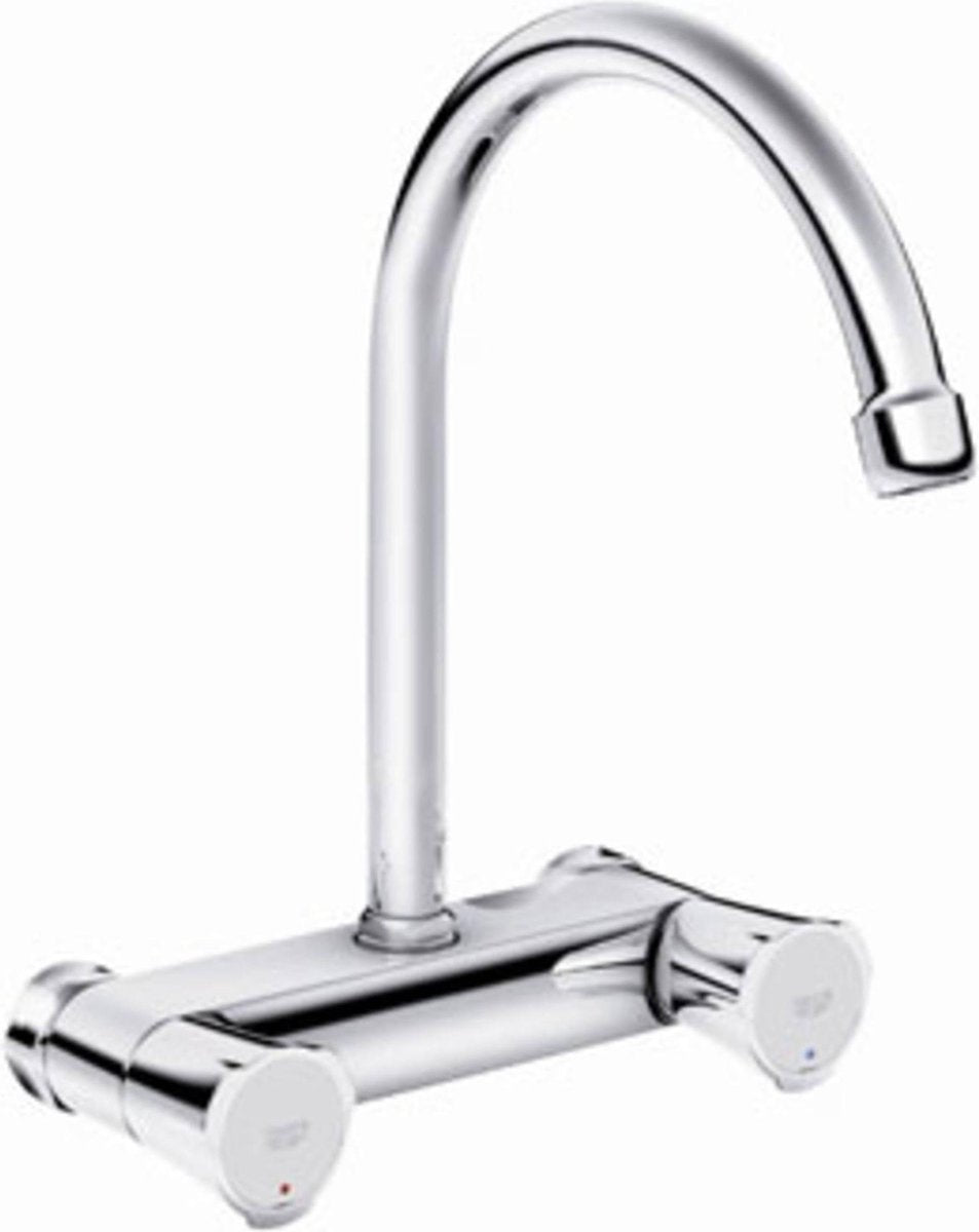 Grohe Costa-L Küchenarmatur - Wandmontage - hoher Auslauf - 360° Schwenkbereich - ohne Kupplungen - Chrom