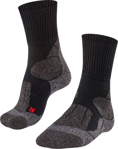 Falke TK1 Anti-Blister Wandersocken aus dickem Woll-Funktionsmaterial Herren Schwarz - Größe 42-43