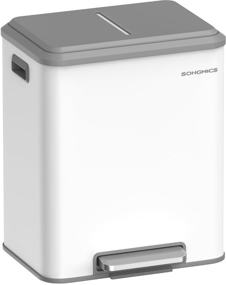 Merkloos sans marque afvalscheidingssysteem – 2 compartimenten – recycling restafval – wolkenwit