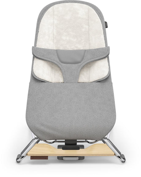 Uppababy – Mira Stella – Schaukelstuhl – Wippe – Grau – silbernes Gestell mit Holzsockel – Baby und Kleinkind – 2-in-1-Schaukelstuhl – Entspannen