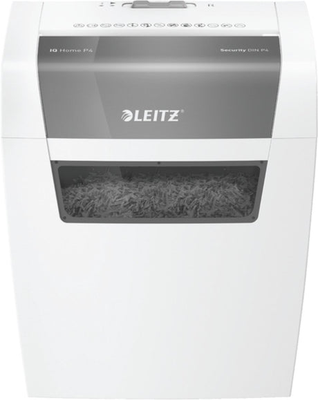 Leitz iq Home Aktenvernichter – P4 zerkleinert – bis zu 6 Blatt – 15 l – weiß