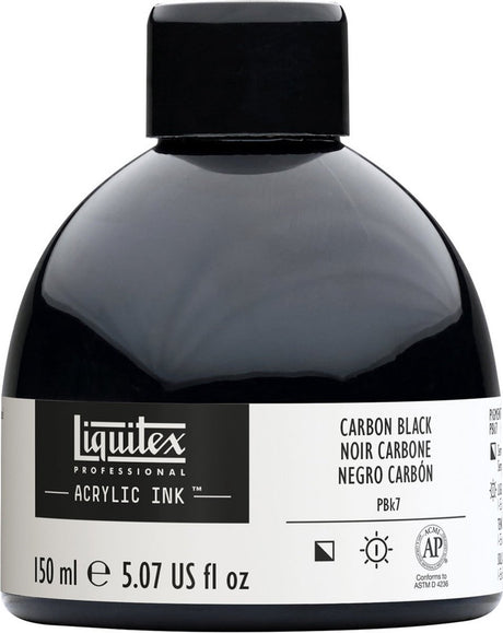 Liquitex 4261337 professionelle Acryltinte – Ruß 150 ml – halbdeckend, Künstlerqualität