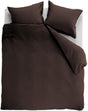 Ambiante cotton uni dekbedovertrek - effen - lits-jumeaux xl - 260x200 220 cm - bruin