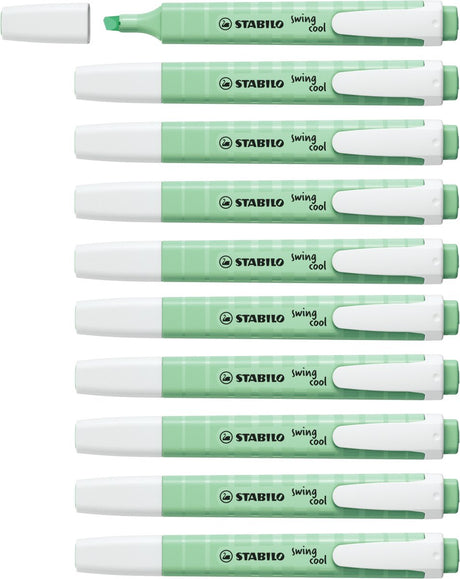 Stabilo swing cool - markeerstift - perfect voor onderweg - pastel - vleugje mint - doos 10 stuks