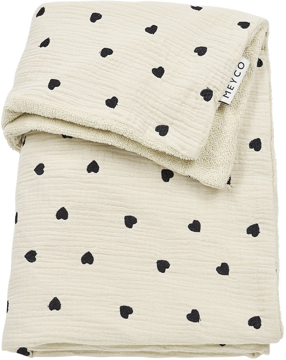 Meyco Babydecke „Sweet Heart“ für das Kinderbett – vorgewaschen, hydrophil – weicher Sand – 100 x 150 cm – 1,5 Tog