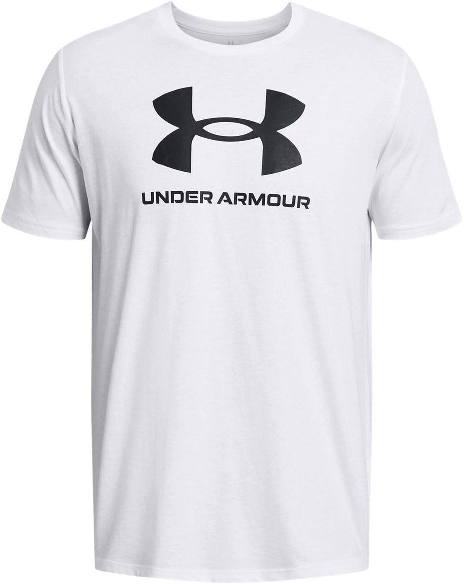 Under armour ua sportstyle logo update ss-wht heren sportshirt - wit - zwart m