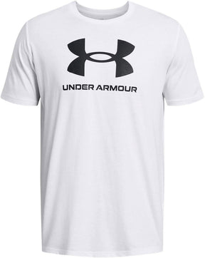 Under armour ua sportstyle logo update ss-wht heren sportshirt - wit - zwart m