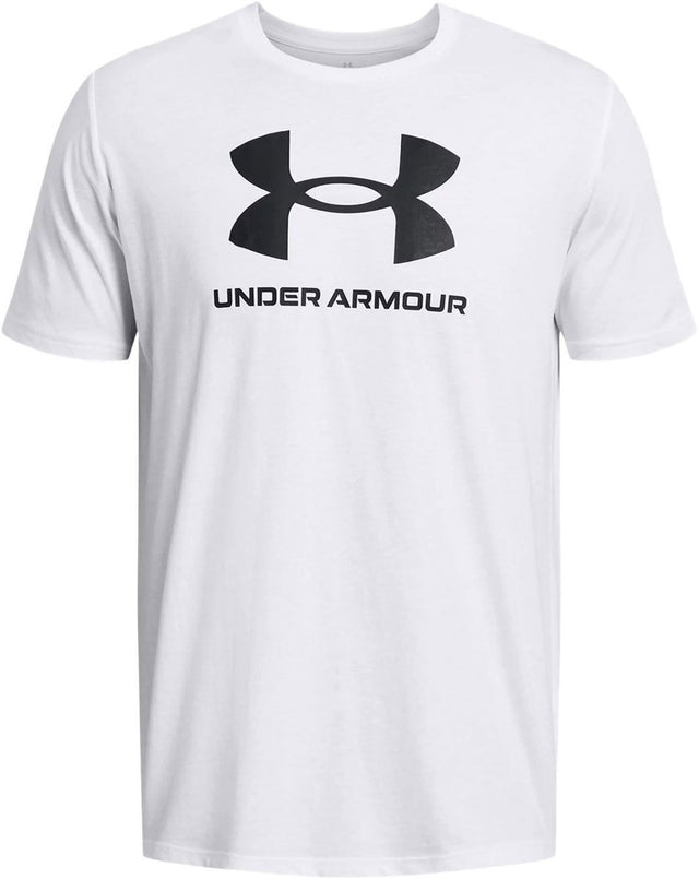 Under armour ua sportstyle logo update ss-wht heren sportshirt - wit - zwart m
