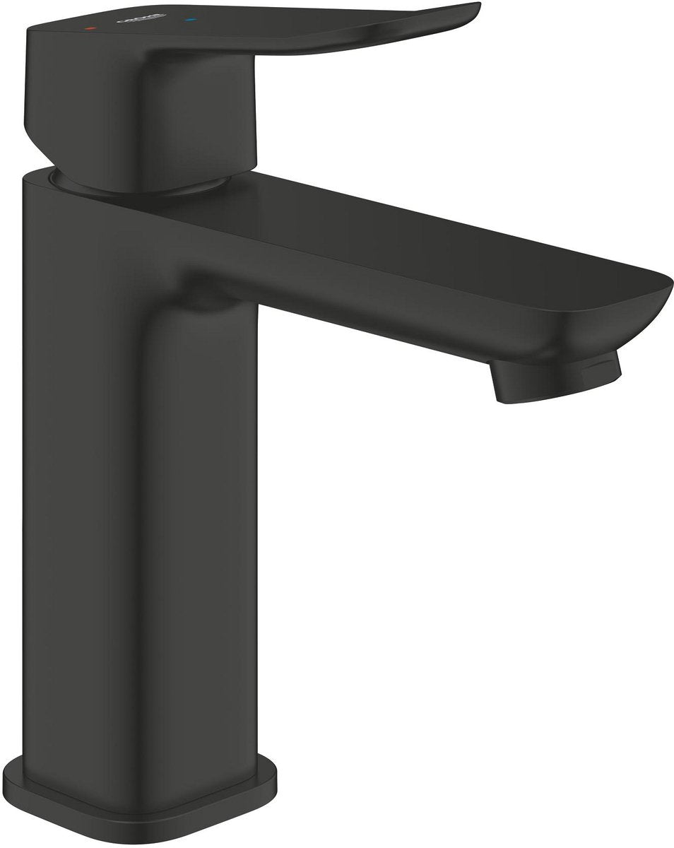 Grohe Dice Waschtischmischer – M-Größe – wassersparend – energiesparend – inklusive Push-Open-Ablaufgarnitur – mattschwarz