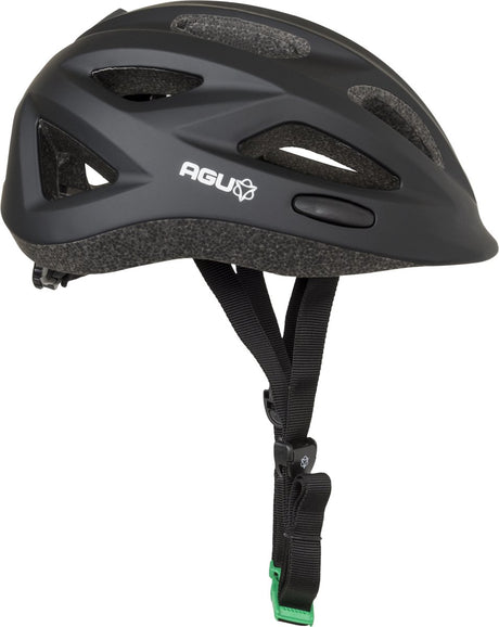 Agu kids go - kinderhelm - in-mold - 48-54cm - en1080 - zwart - veiligheid en zichtbaarheid one size