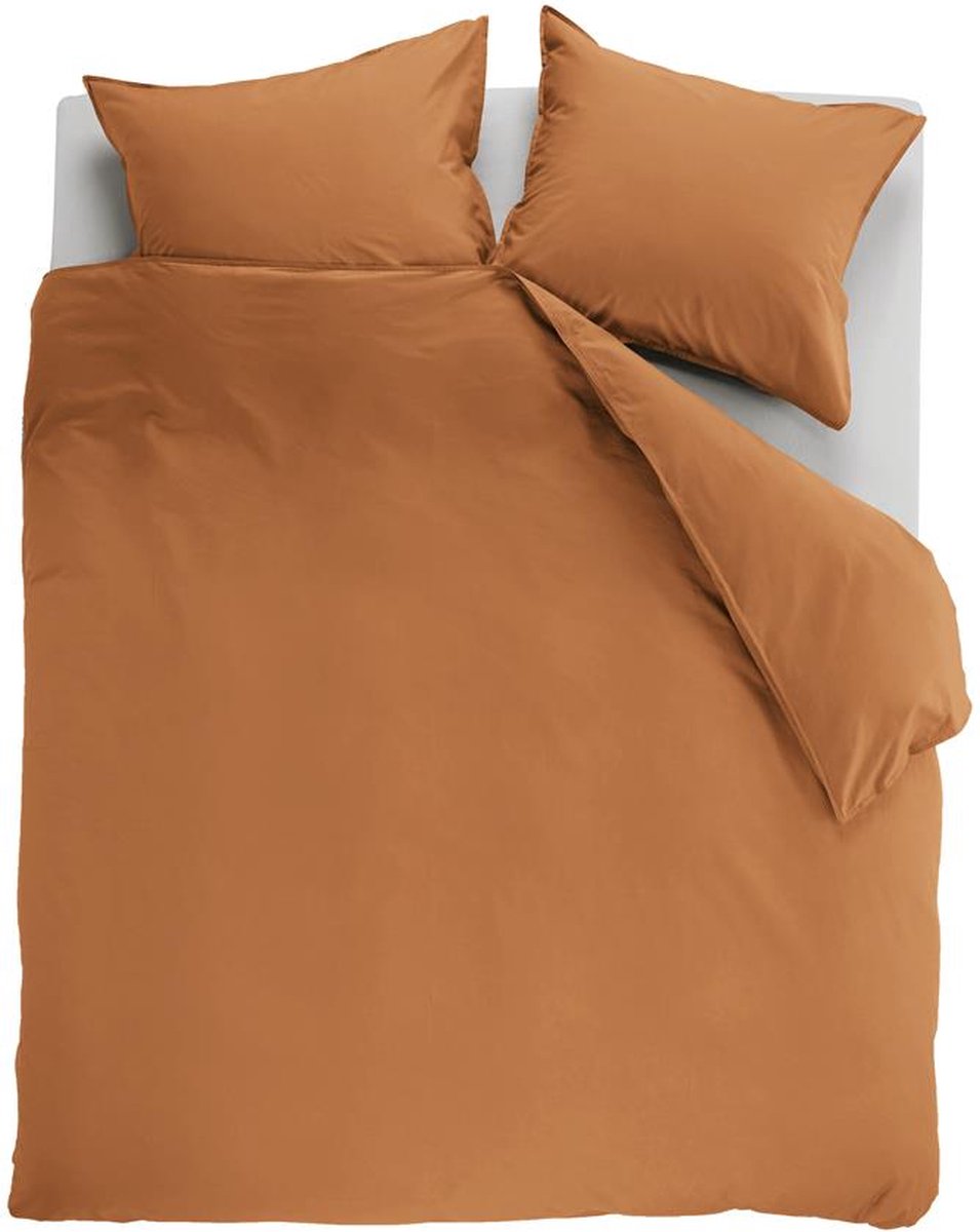 Ambiante cotton uni dekbedovertrek - effen - lits-jumeaux - 240x200 220 cm - oranje
