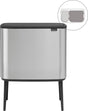 Brabantia bo touch bin prullenbak - 11 + 23 liter - afvalscheiding - matt steel fingerprint proof