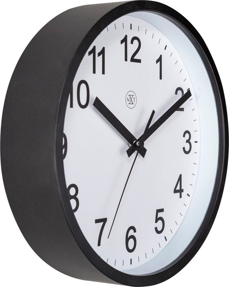 Nextime nxt robust – wandklok – 25,5 cm - plastic - zwart wit