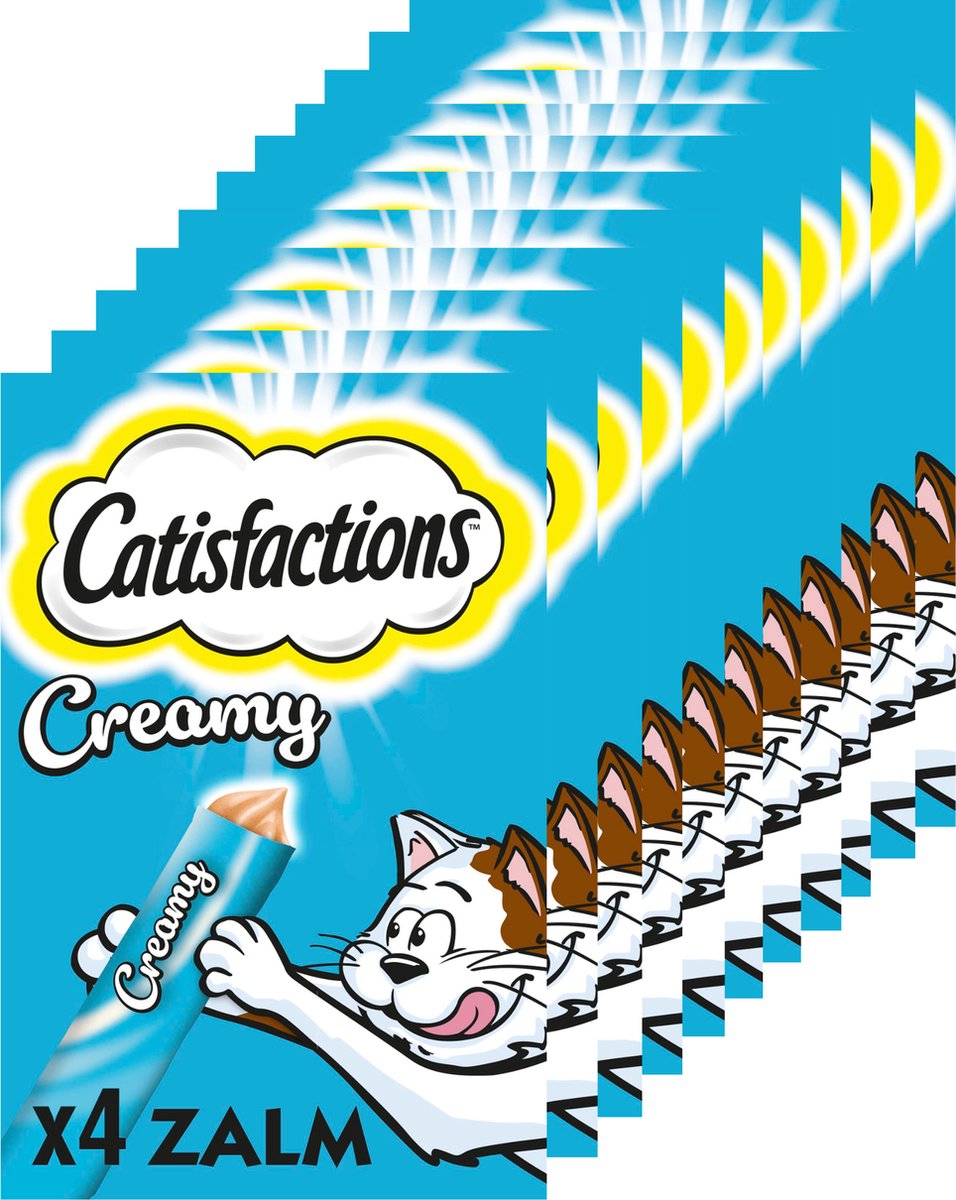 Catisfactions cremige Snacks – Katzensnacks – Lachs – 44 Stück