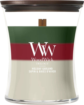 Woodwick - trilogy holiday garland medium geurkaars