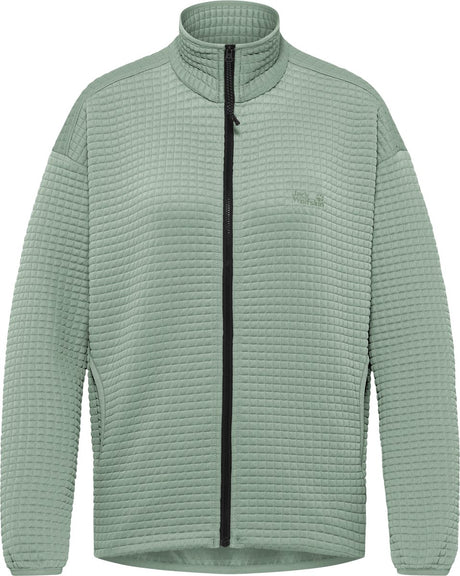 Jack Wolfskin Mogari Fleecejacke Damen – Damen Fleece mit langem Reißverschluss – grünes Zinnia