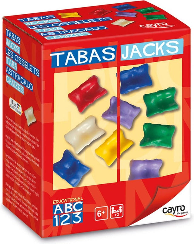 Cayro tabas - traditioneel vaardigheidsspel met 11 gekleurde tabas - inclusief comodin - compact en meeneembaar - 1-8 spelers - vanaf 5 jaar - collection