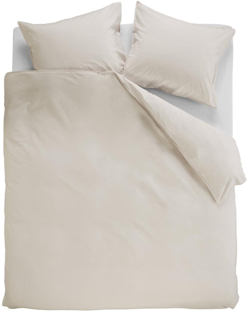 Ambiante cotton uni dekbedovertrek - effen - lits-jumeaux xl - 260x200 220 - zand