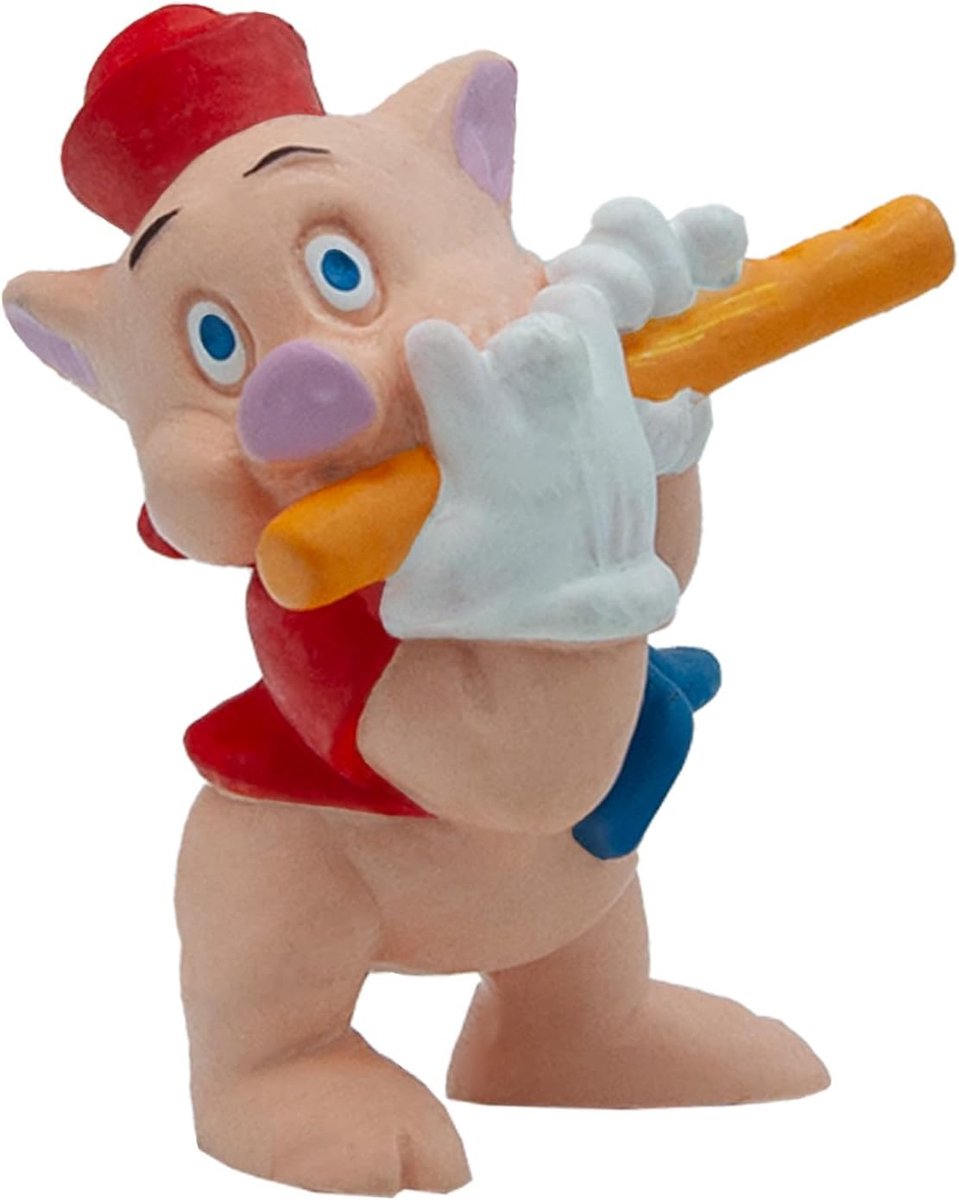 Bullyland 12490 – Disney Spielfigur die drei kleinen Schweinchen mit Pfeife – lebensechte und detaillierte Gestaltung – ideal als Tortenfigur, Sammlerstück oder fröhliches Geschenk für Kinder ab 3 Jahren