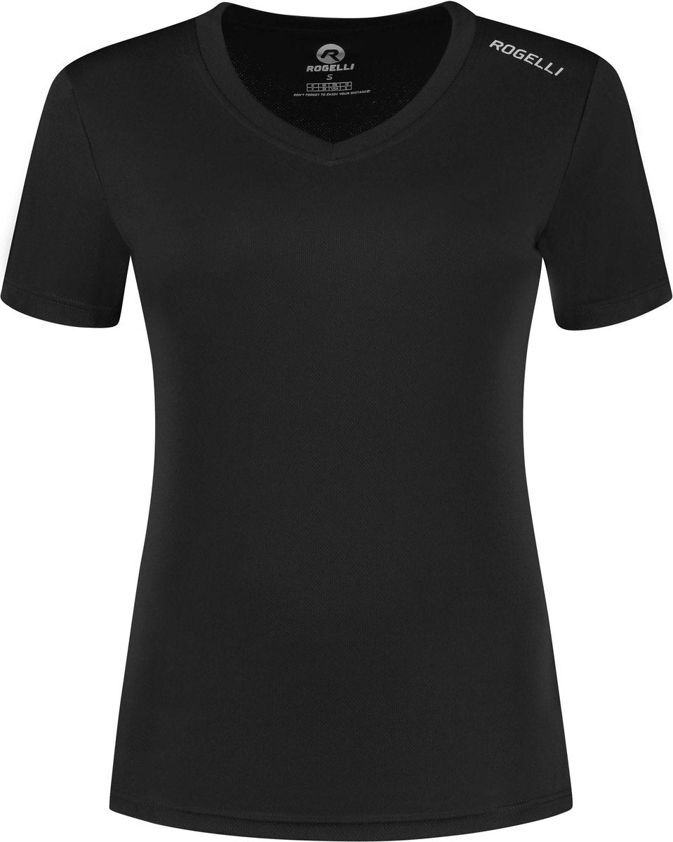 Rogelli promo hardloopshirt dames - korte mouwen - zwart - xs