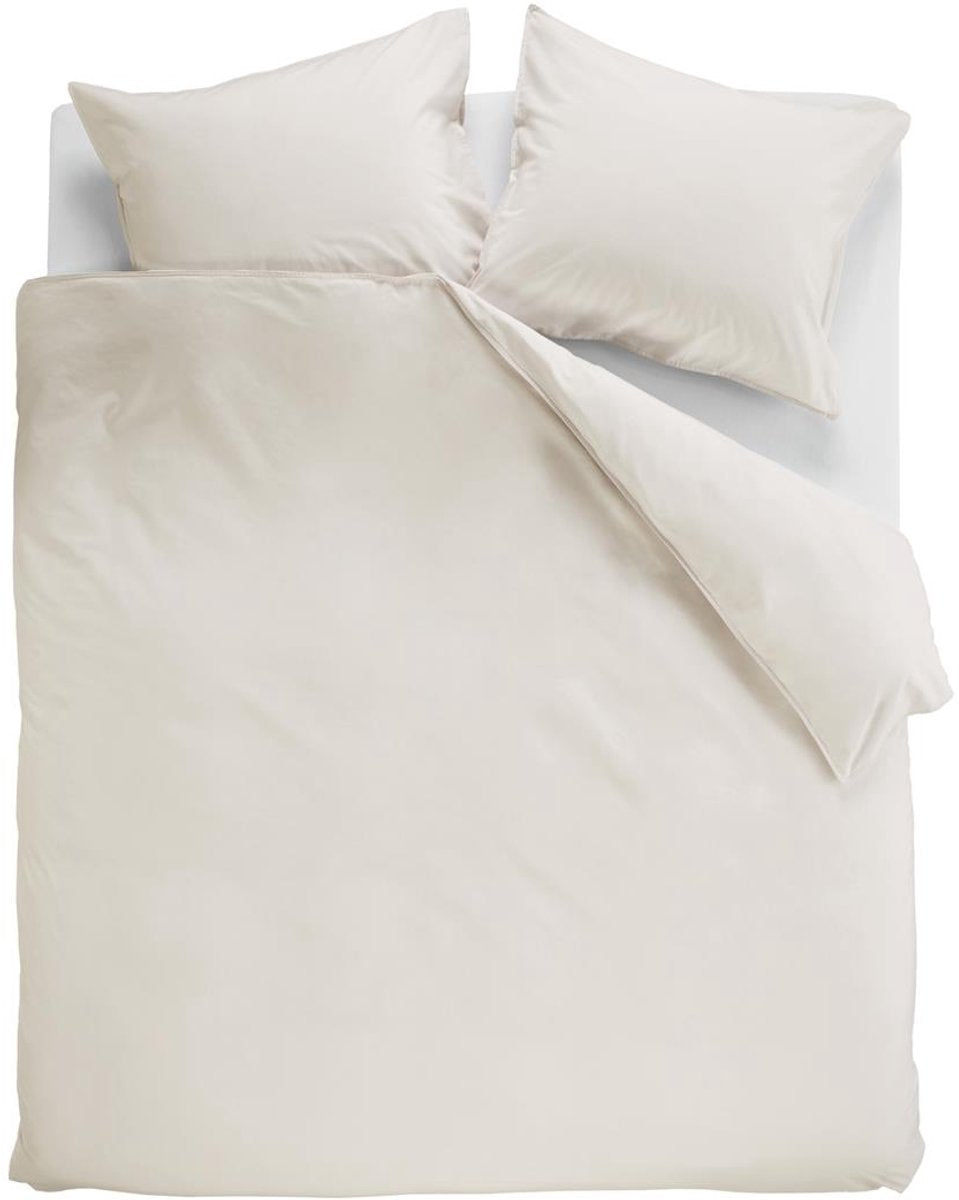 Ambiante cotton uni dekbedovertrek - effen - tweepersoons - 200x200 220 - gebroken wit