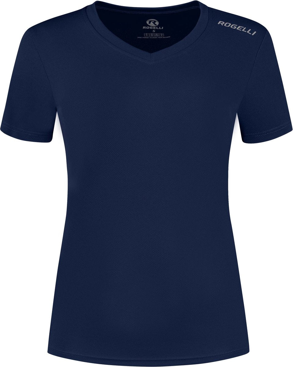 Rogelli promo hardloopshirt dames - korte mouwen - donkerblauw - m