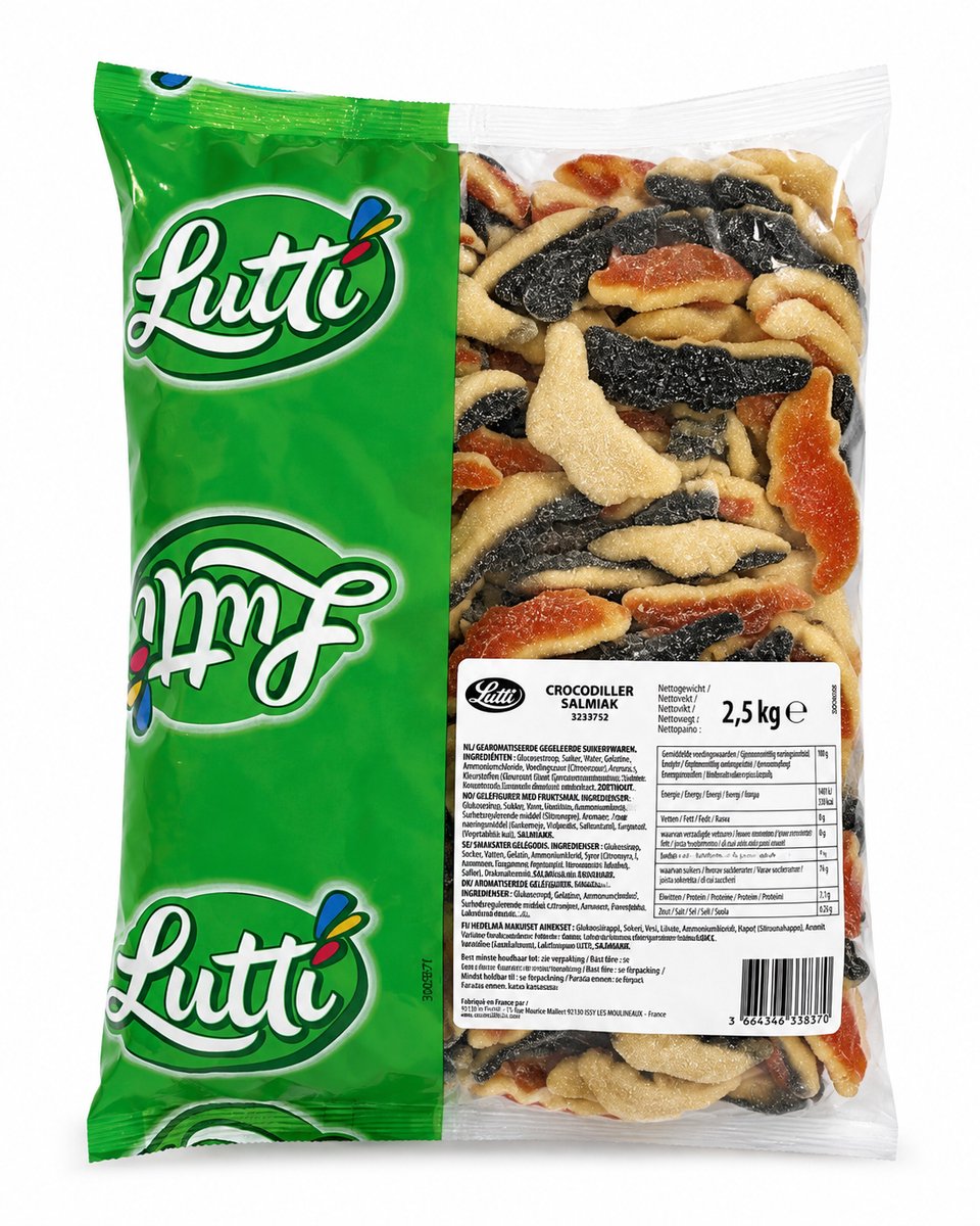 Lutti crocodiller salmiak 2,5kg