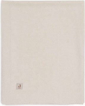 Jollein Decke für Kinderbett, 75 x 100 cm, gemütlicher Strick, elfenbeinfarben