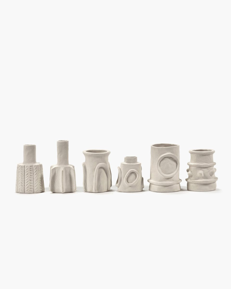Serax - marie michielssen marie - vaas assortiment - beige - 6 stuks - h 10cm