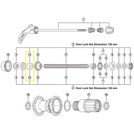 Shimano -Entfernungsbus links 8 mm