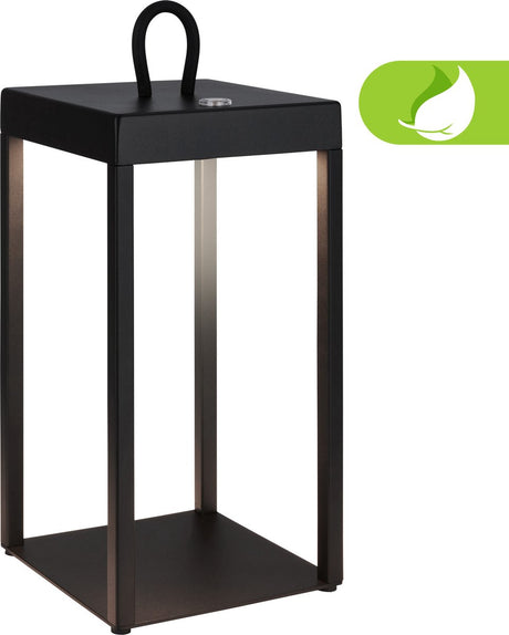 Briloner Luca – wiederaufladbare Tischlampe Laterne – dimmbar – IP44 für drinnen und draußen – 31,5 x 13 x 13 cm – Schwarz