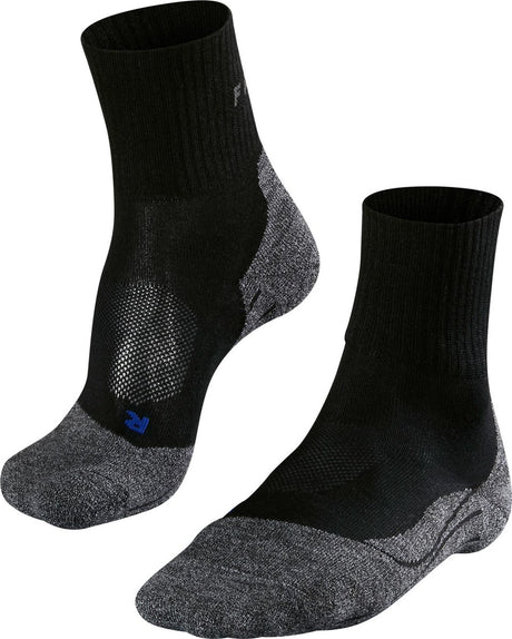 Falke TK2 Cool Short Anti-Blister Wandersocken aus dickem Lyocell-Funktionsmaterial Damen Schwarz – Größe 35-36