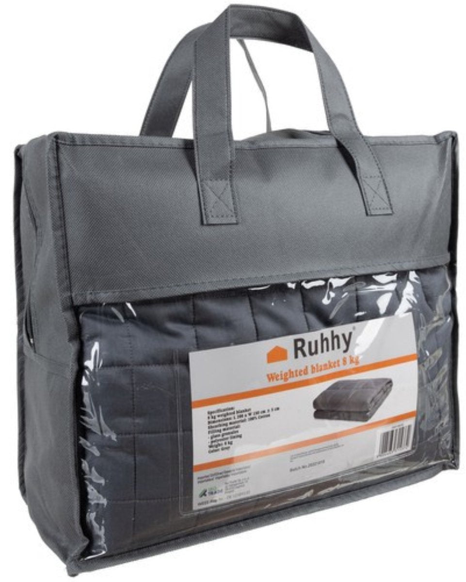 Ruhhy Gewichtsdecke 8 kg – Gewichtsdecke – Grau – 150 x 200 cm