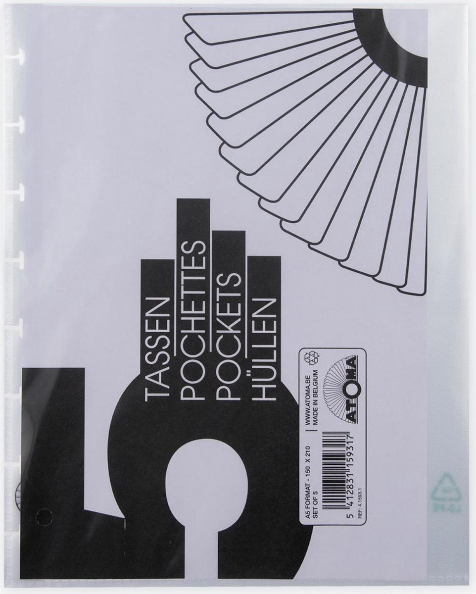 Atoma Showtaschen, transparent, für A5+-Notizbücher, 5er-Set, 10er-Pack