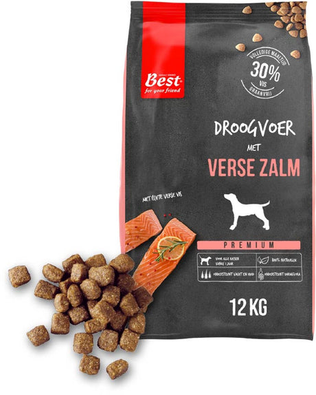 Rosewood best for your friend by hondenbrokken zalm 12 kg - hondenvoer - tarwevrij - 30% verse zalm
