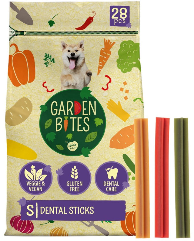Garden Bites duvoplus – Zahnsticks Hundesnacks – Hundeleckerlis – vegetarisch glutenfrei – klein 28St