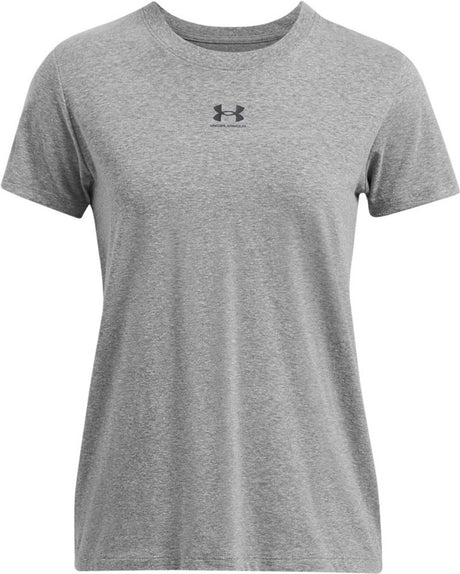 Under Armour UA Rival Core SS-Gry Damen-Sportshirt – Castle Rock – Schwarz