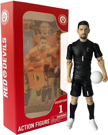 Megableu Actionfigur Red Devils – Thibaut Courtois – Fußballpuppe mit beweglichen Gliedmaßen – offizielles Merchandise